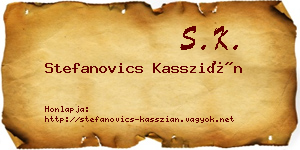 Stefanovics Kasszián névjegykártya